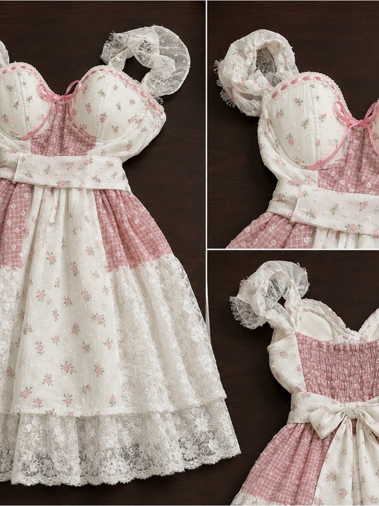 Altar'd State Dresses & Skirts - Sweet ivory dress with dusty rose floral panels NWT Women’s M